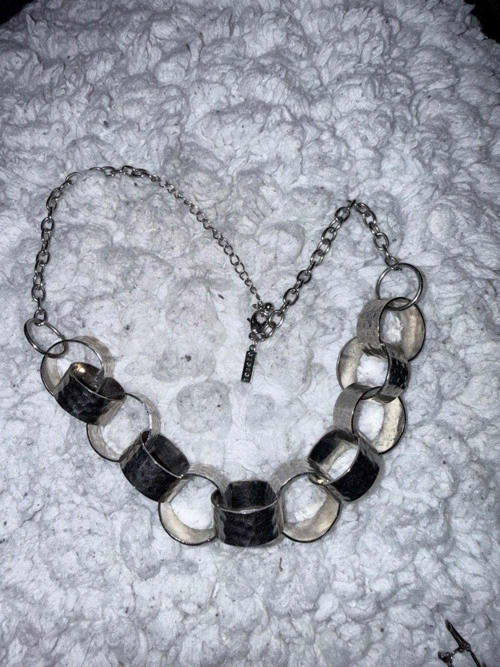 Silver colored Link Statement Necklace - Women Jewelry - Picture 5 of 5